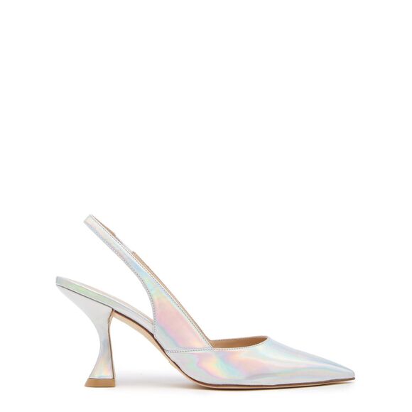 NWI Stuart Weitzman Xcurve 85 Slingback Heels in Iridescent Patent Leather Sz 5 - Picture 2 of 14